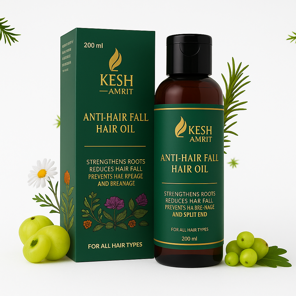 KESH AMRIT AYURVEDIC HAIR OIL WITH 13 NATURAL HERB EXTRACTS | ANTI-HAIR FALL HAIR OIL (200 ML)