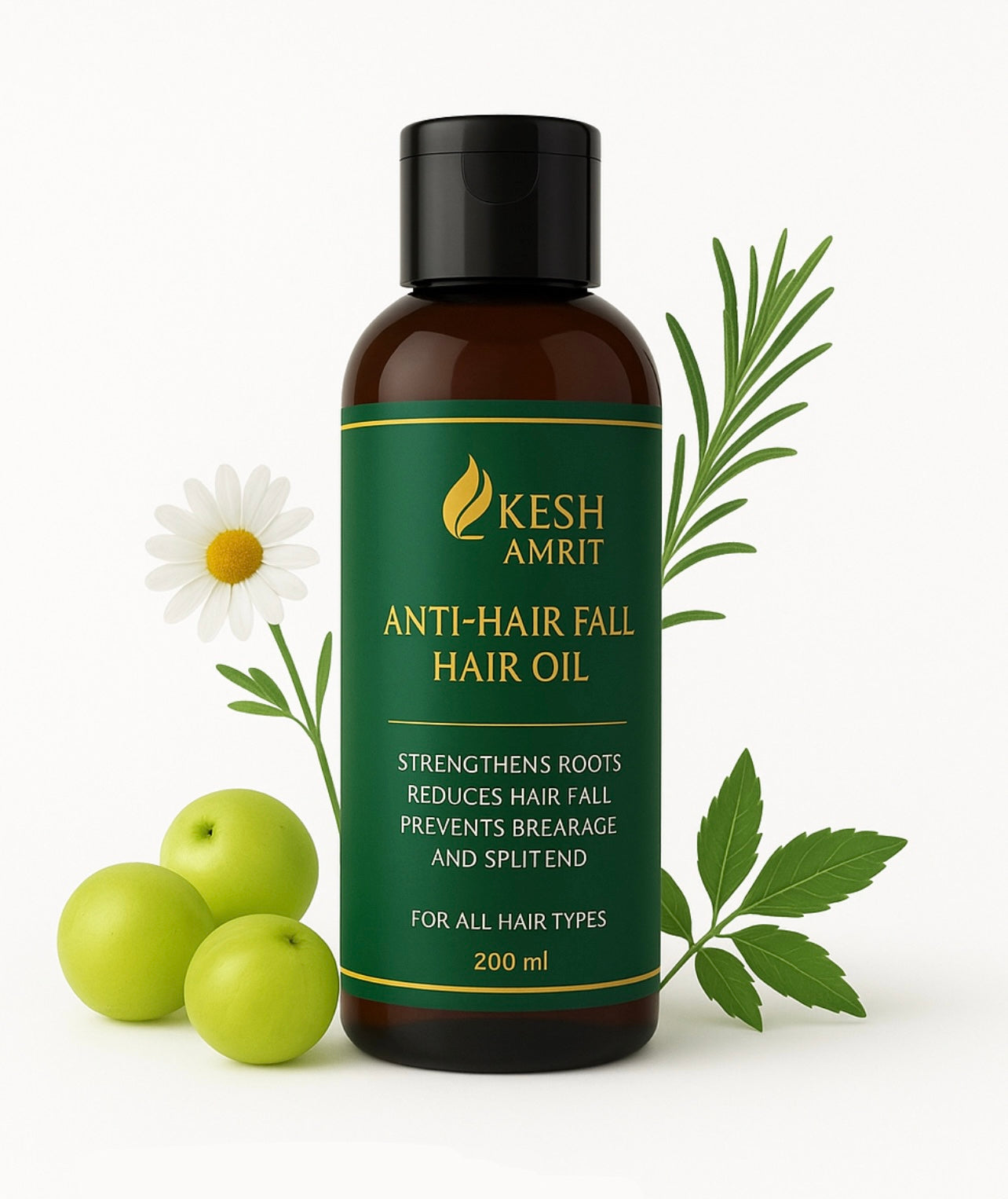 KESH AMRIT AYURVEDIC HAIR OIL WITH 13 NATURAL HERB EXTRACTS | ANTI-HAIR FALL HAIR OIL (200 ML)